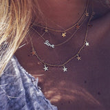 Rose Flower Layers Necklace