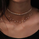 Rose Flower Layers Necklace