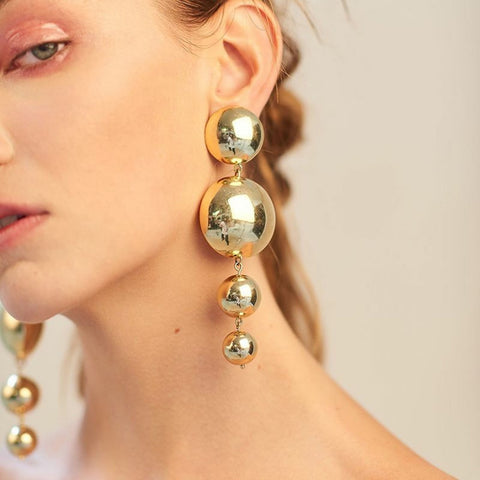 Trendy Long Pearl Drop Earrings